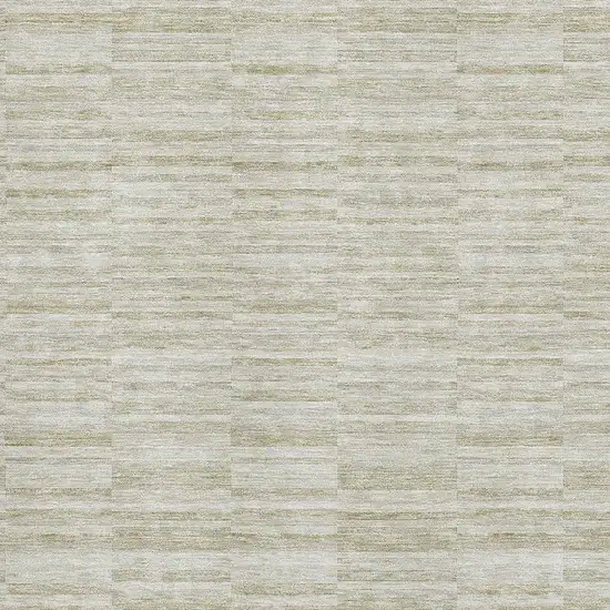 Taupe And Beige Striped Washable Area Rug With UV Protection Photo 3