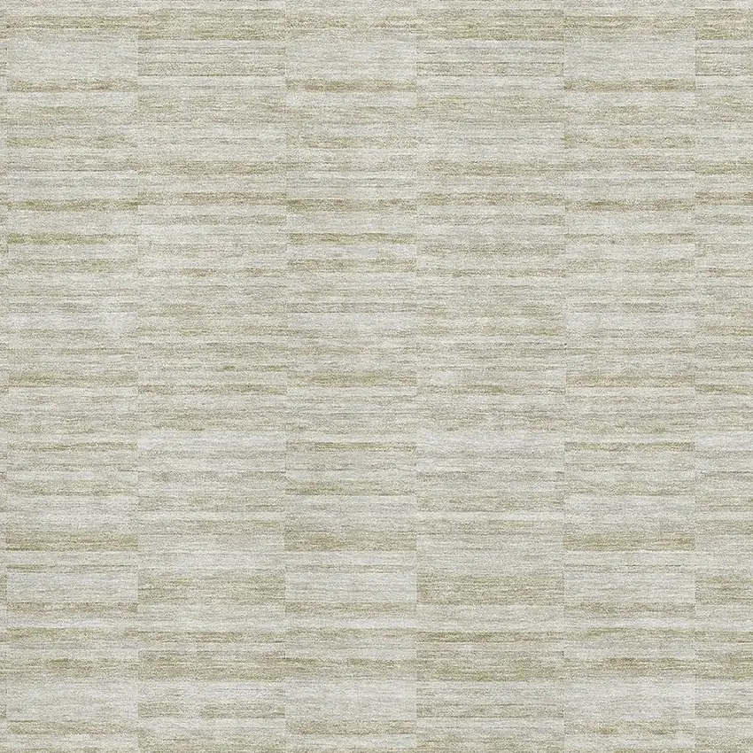 Taupe And Beige Striped Washable Area Rug With UV Protection Photo 3