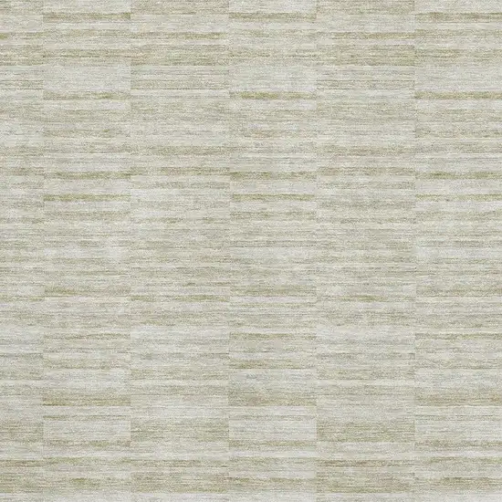 Taupe And Beige Striped Washable Area Rug With UV Protection Photo 3