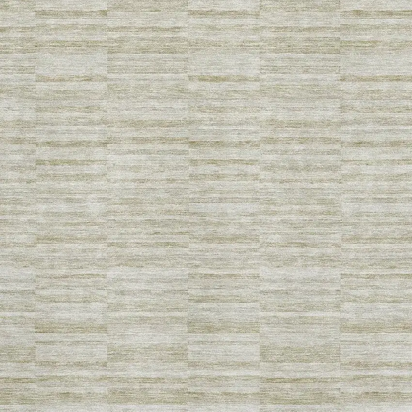 Taupe And Beige Striped Washable Area Rug With UV Protection Photo 3