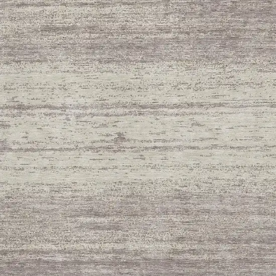 Taupe And Beige Striped Washable Area Rug With UV Protection Photo 3