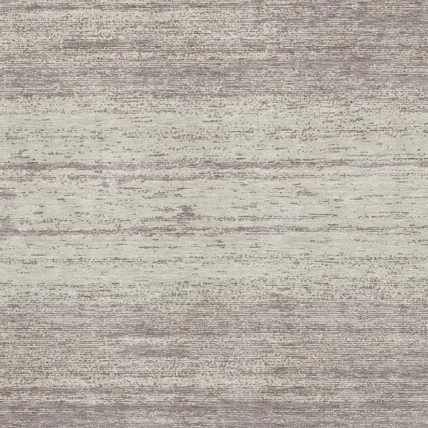 Taupe And Beige Striped Washable Area Rug With UV Protection Photo 3