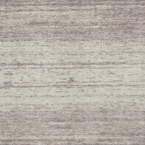 Taupe And Beige Striped Washable Area Rug With UV Protection Photo 3