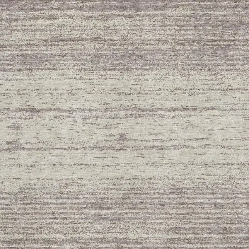 Taupe And Beige Striped Washable Area Rug With UV Protection Photo 3