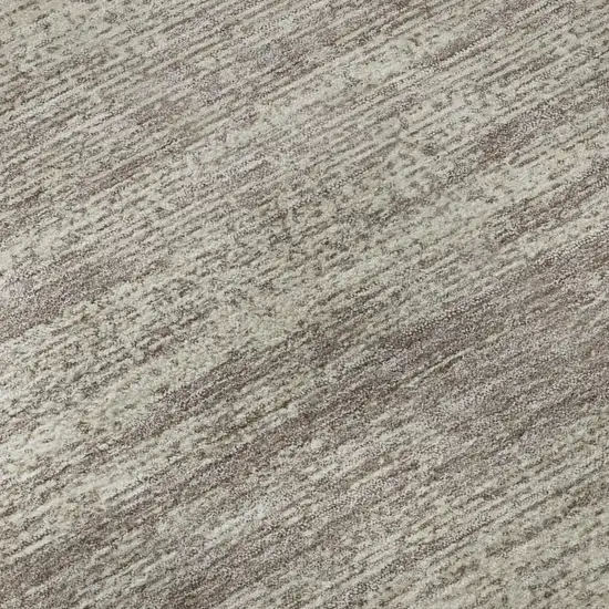 Taupe And Beige Striped Washable Area Rug With UV Protection Photo 8