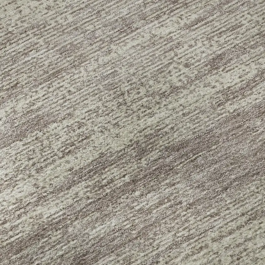 Taupe And Beige Striped Washable Area Rug With UV Protection Photo 8