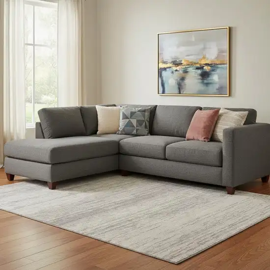 Taupe And Beige Striped Washable Area Rug With UV Protection Photo 1