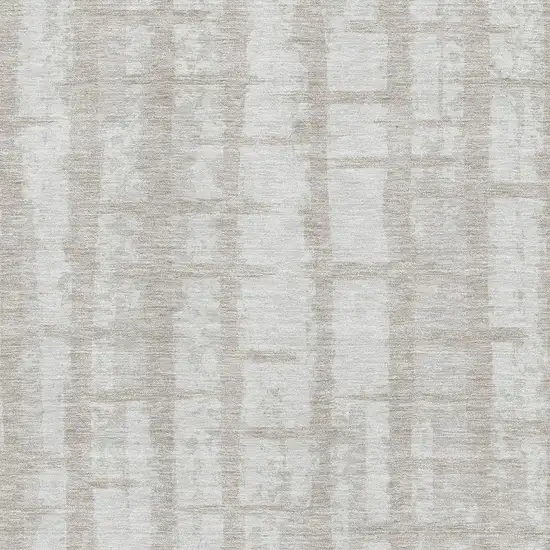 Taupe And Beige Striped Washable Area Rug With UV Protection Photo 3