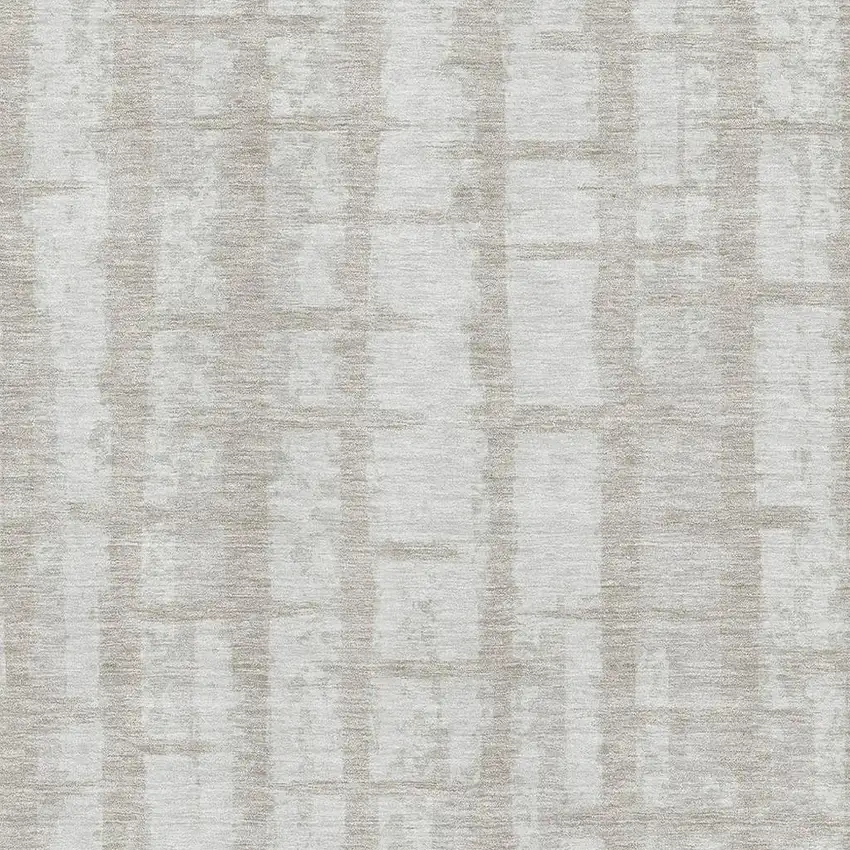 Taupe And Beige Striped Washable Area Rug With UV Protection Photo 3