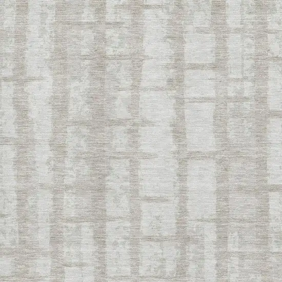 Taupe And Beige Striped Washable Area Rug With UV Protection Photo 3