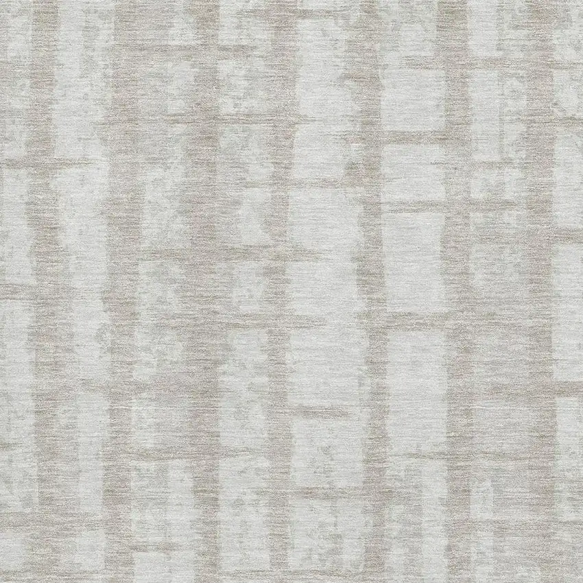 Taupe And Beige Striped Washable Area Rug With UV Protection Photo 3