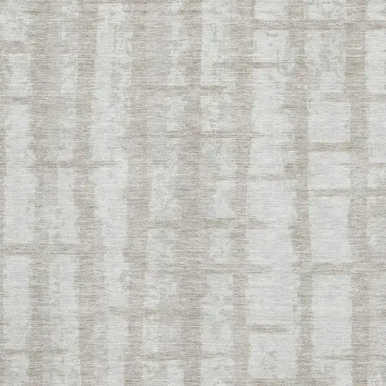 Taupe And Beige Striped Washable Area Rug With UV Protection Photo 3