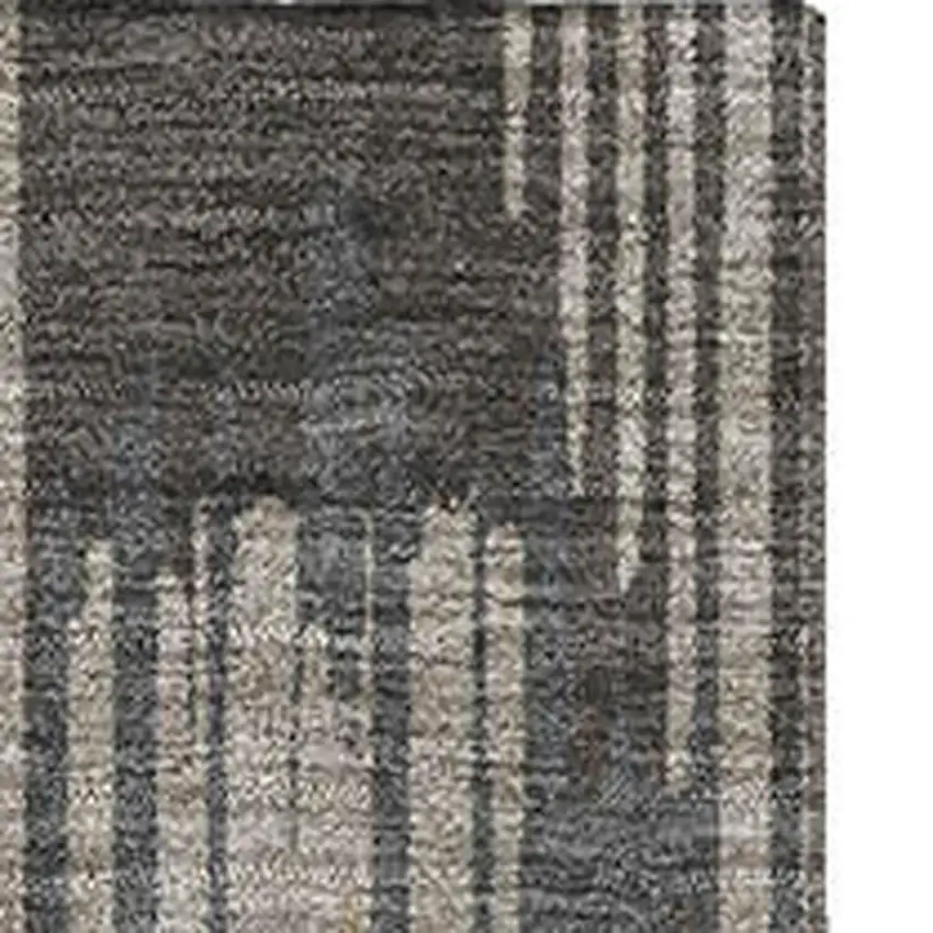Taupe And Beige Striped Washable Area Rug With UV Protection Photo 5