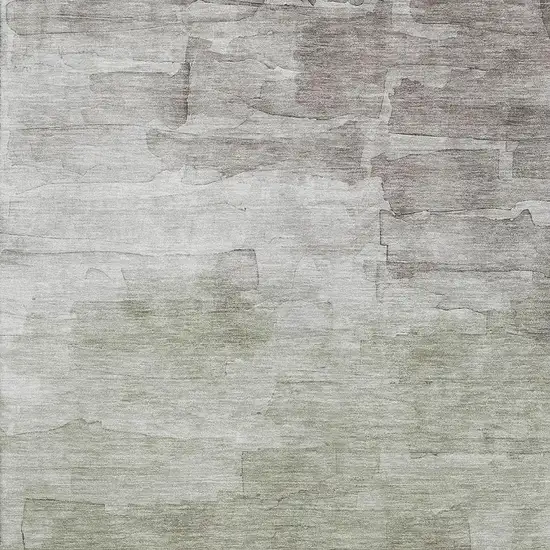 Taupe And Beige Striped Washable Area Rug With UV Protection Photo 2