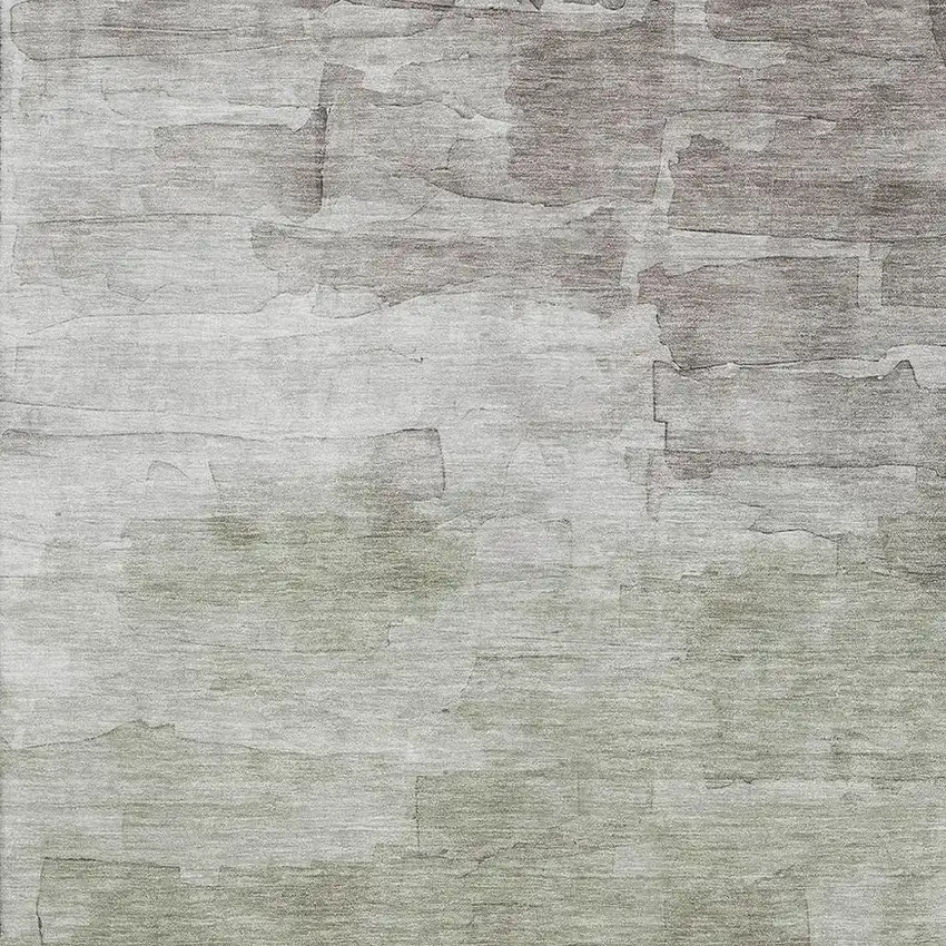 Taupe And Beige Striped Washable Area Rug With UV Protection Photo 2