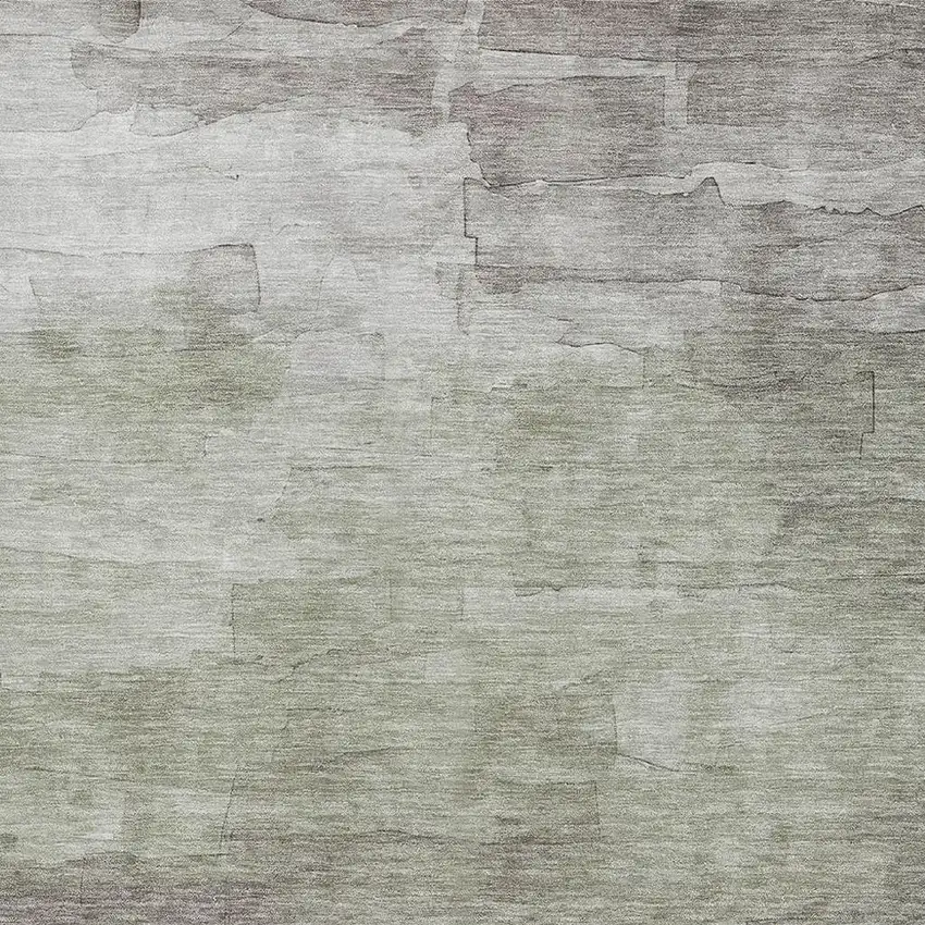 Taupe And Beige Striped Washable Area Rug With UV Protection Photo 2