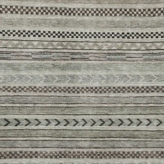 Taupe And Beige Striped Washable Area Rug With UV Protection Photo 2