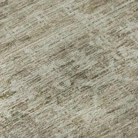 Taupe And Beige Striped Washable Area Rug With UV Protection Photo 9