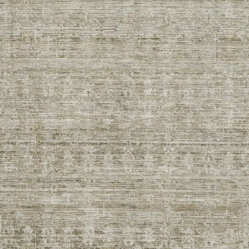 Taupe And Beige Striped Washable Area Rug With UV Protection Photo 2