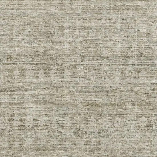 Taupe And Beige Striped Washable Area Rug With UV Protection Photo 2