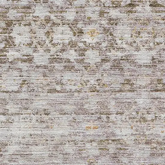 Taupe And Beige Striped Washable Area Rug With UV Protection Photo 2