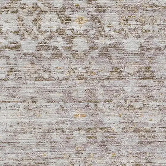 Taupe And Beige Striped Washable Area Rug With UV Protection Photo 2