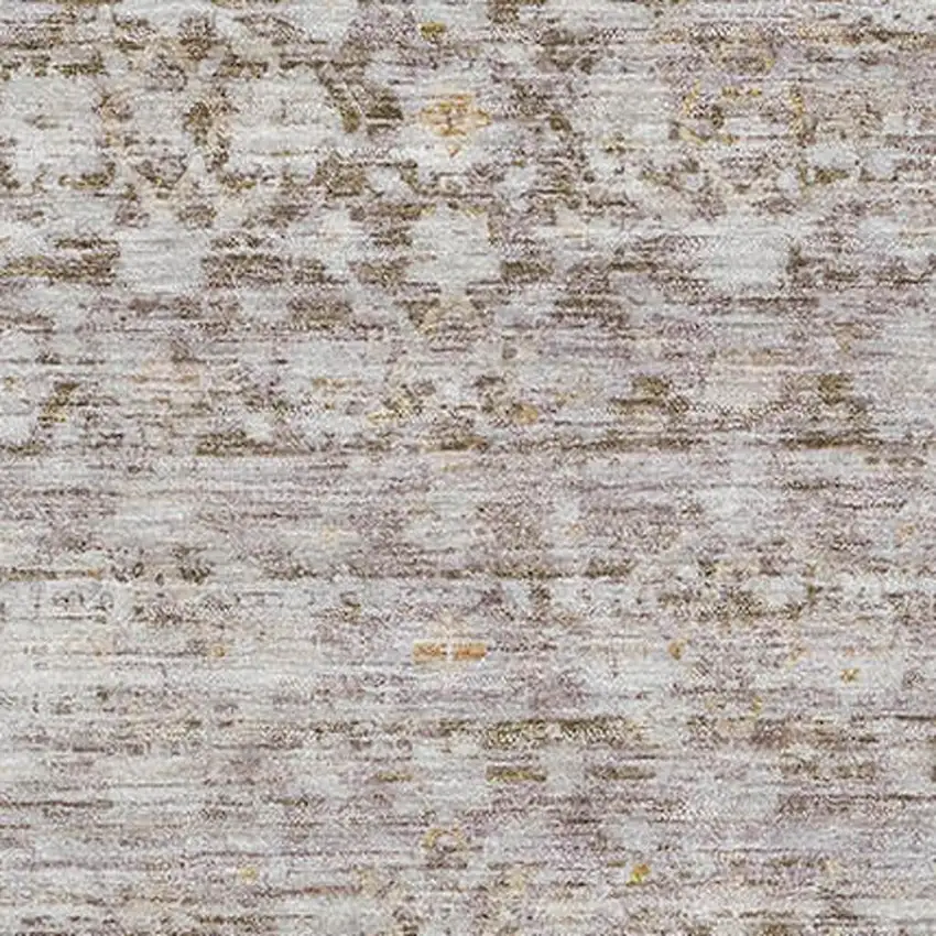 Taupe And Beige Striped Washable Area Rug With UV Protection Photo 2