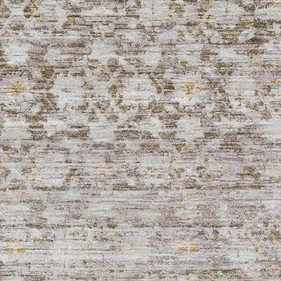 Taupe And Beige Striped Washable Area Rug With UV Protection Photo 2