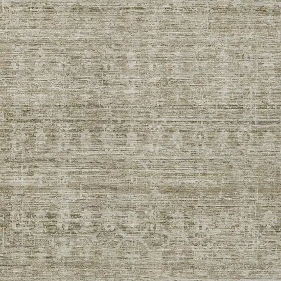 Taupe And Beige Striped Washable Indoor Outdoor Area Rug Photo 4