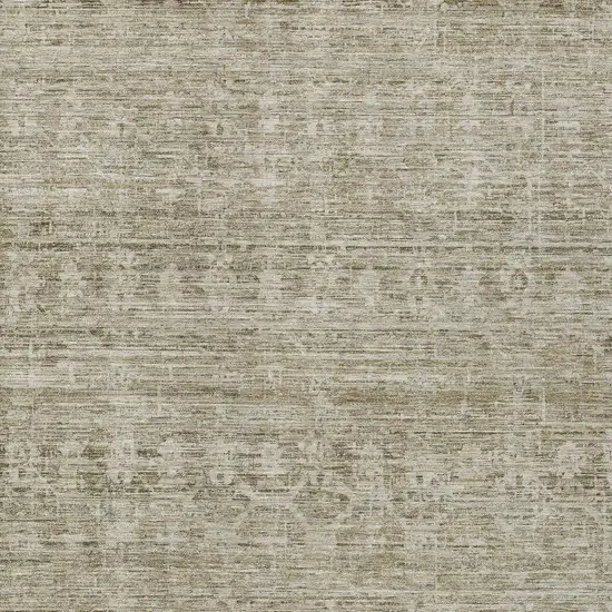 Taupe And Beige Striped Washable Indoor Outdoor Area Rug Photo 4