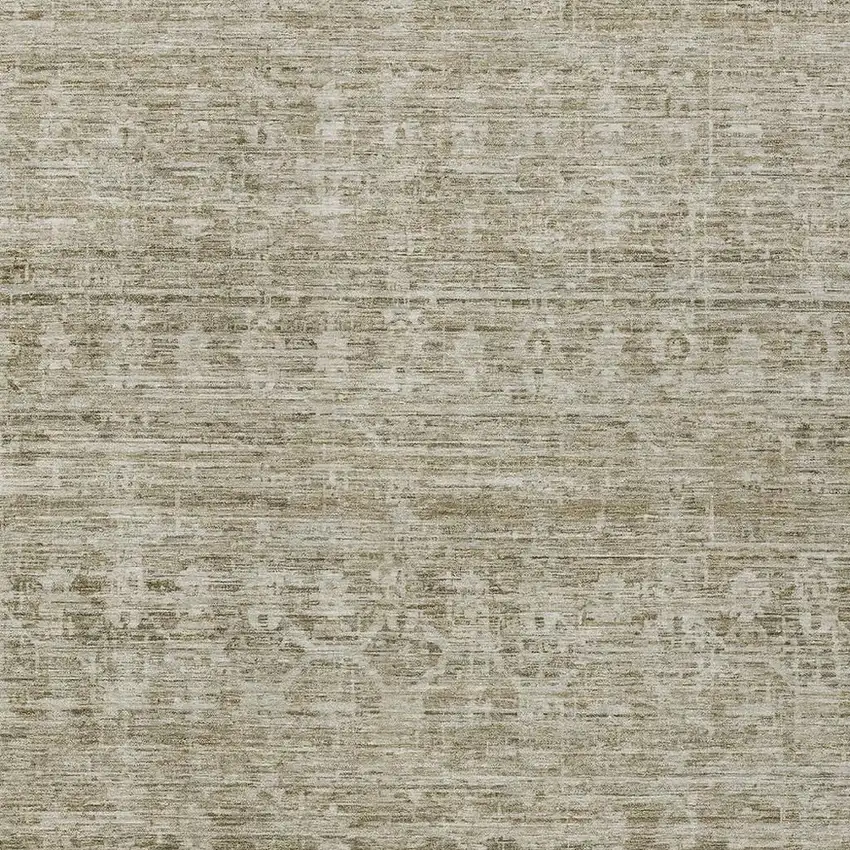 Taupe And Beige Striped Washable Indoor Outdoor Area Rug Photo 4