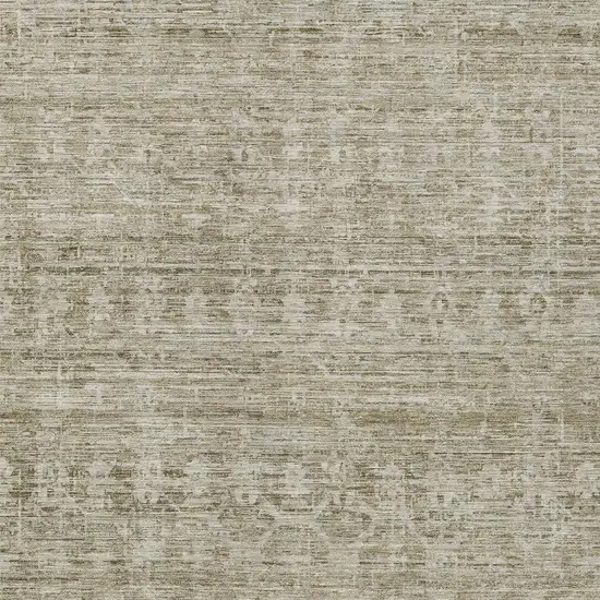 Taupe And Beige Striped Washable Indoor Outdoor Area Rug Photo 4