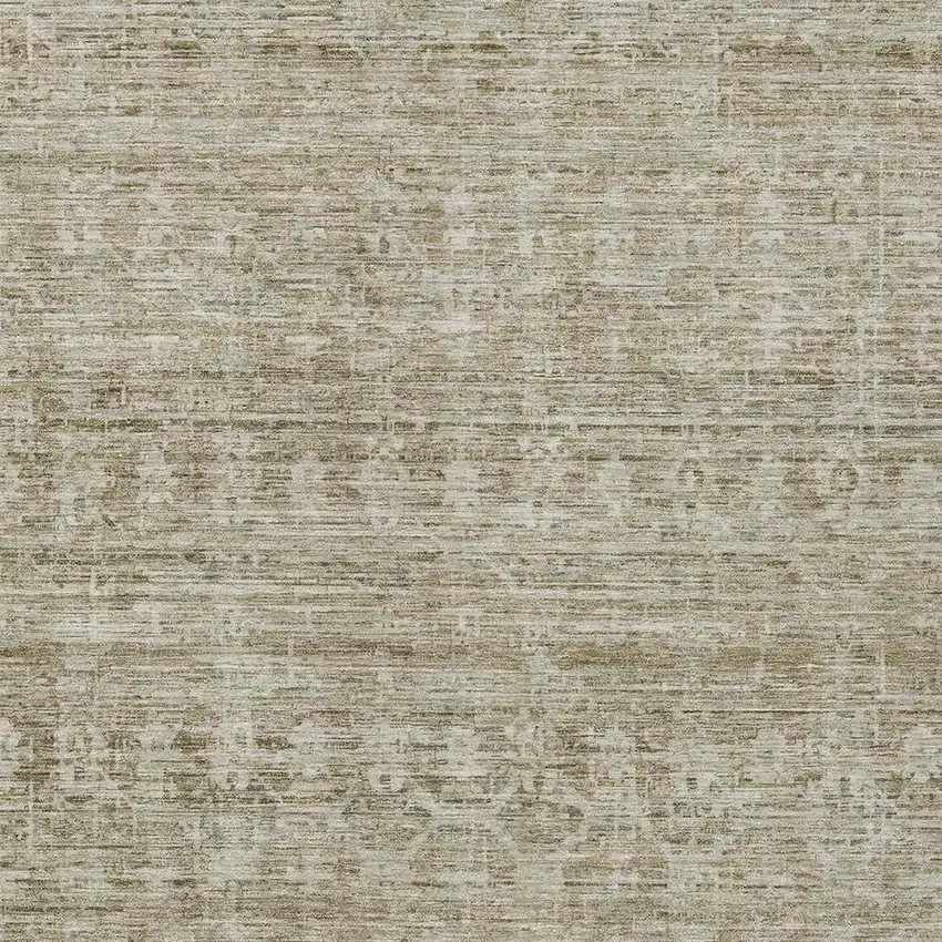 Taupe And Beige Striped Washable Indoor Outdoor Area Rug Photo 4