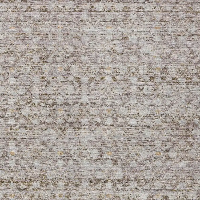 Taupe And Beige Striped Washable Indoor Outdoor Area Rug Photo 4