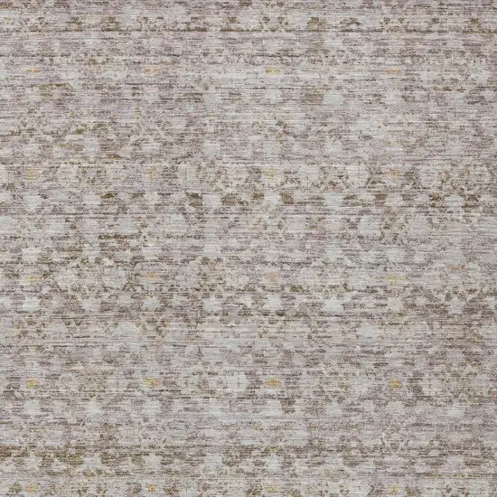 Taupe And Beige Striped Washable Indoor Outdoor Area Rug Photo 4