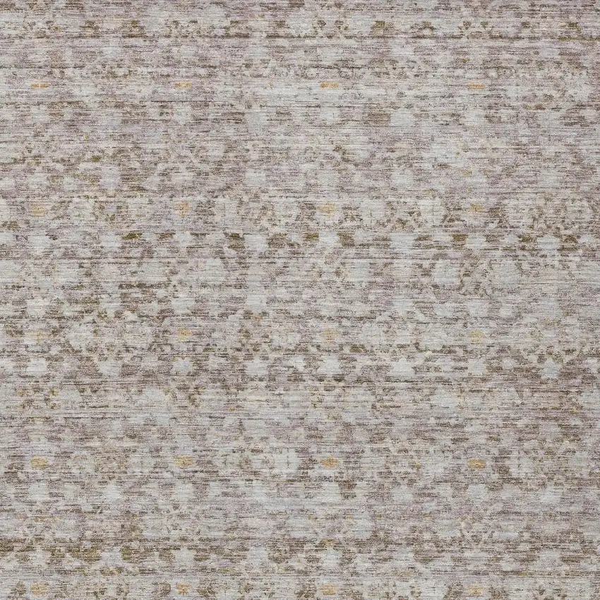 Taupe And Beige Striped Washable Indoor Outdoor Area Rug Photo 4