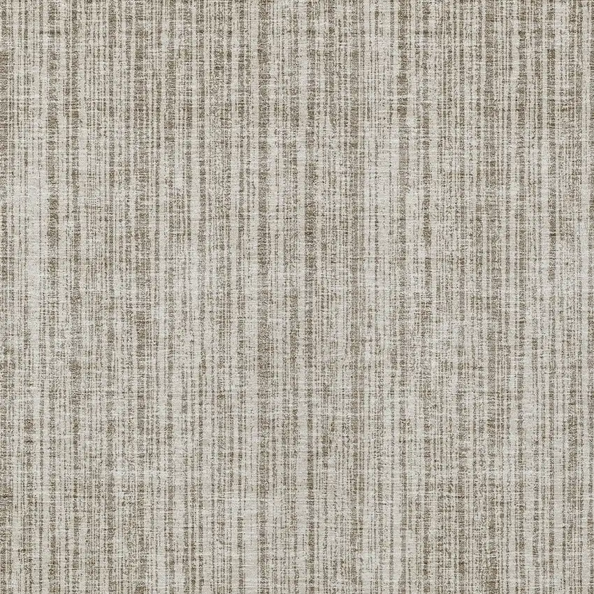 Taupe And Beige Striped Washable Indoor Outdoor Area Rug Photo 4