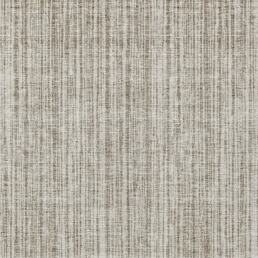 Taupe And Beige Striped Washable Indoor Outdoor Area Rug Photo 4