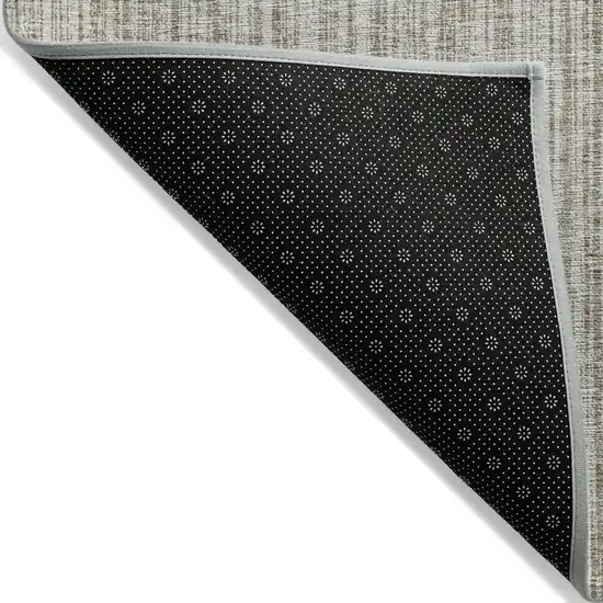 Taupe And Beige Striped Washable Indoor Outdoor Area Rug Photo 2
