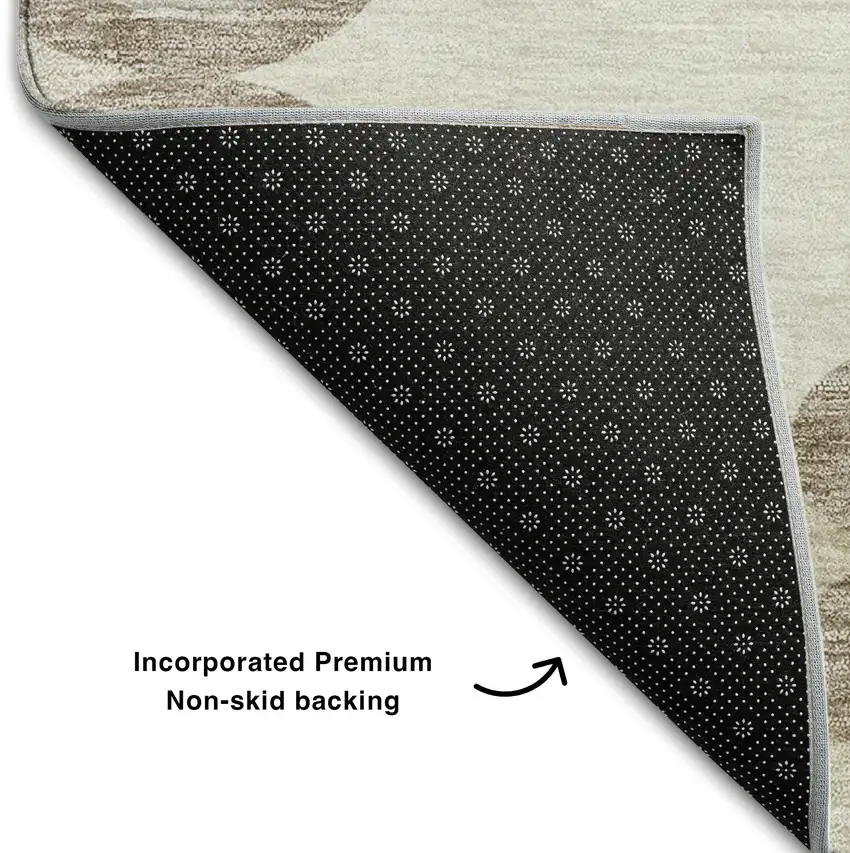 Taupe And Beige Trellis Washable Area Rug With UV Protection Photo 7