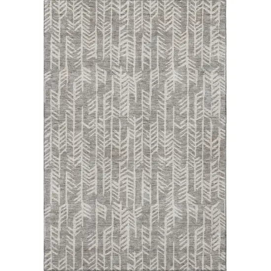 Taupe And Beige Tribal Washable Area Rug With UV Protection Photo 4