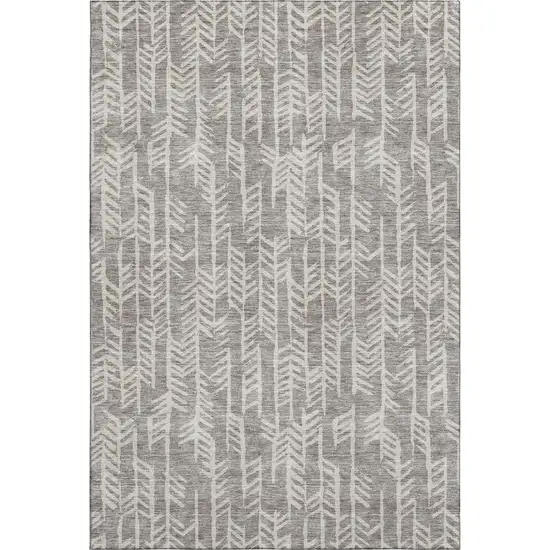 Taupe And Beige Tribal Washable Area Rug With UV Protection Photo 1