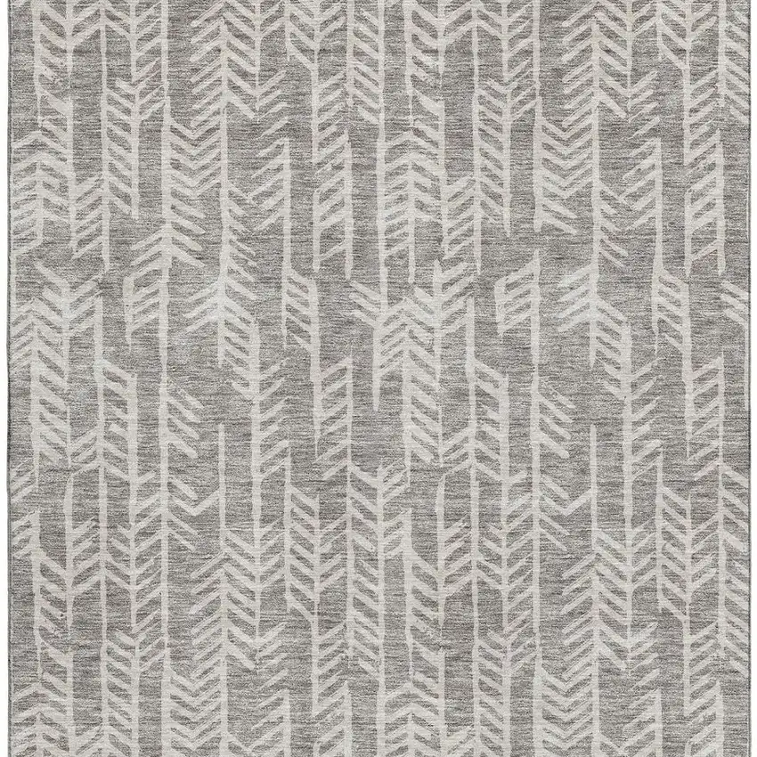 Taupe And Beige Tribal Washable Area Rug With UV Protection Photo 4