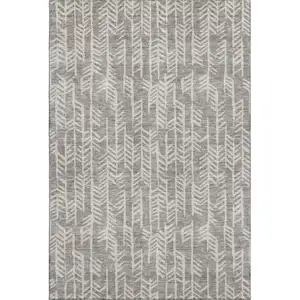 Photo of Taupe And Beige Tribal Washable Area Rug With UV Protection