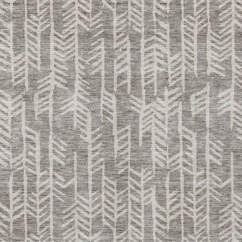Taupe And Beige Tribal Washable Indoor Outdoor Area Rug Photo 6