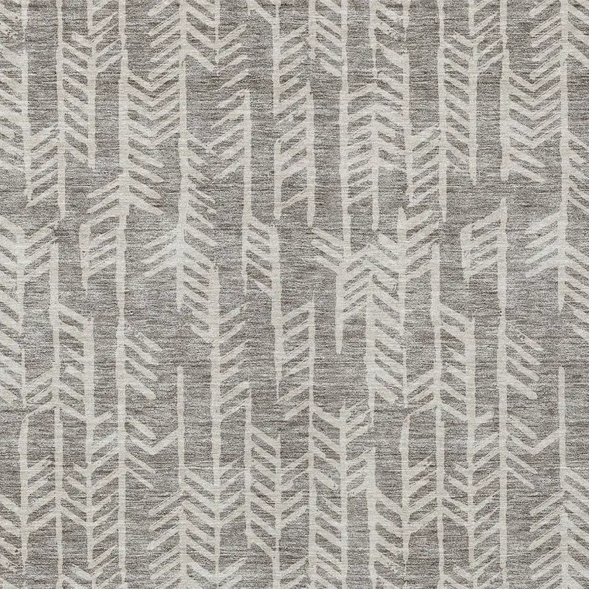Taupe And Beige Tribal Washable Indoor Outdoor Area Rug Photo 6