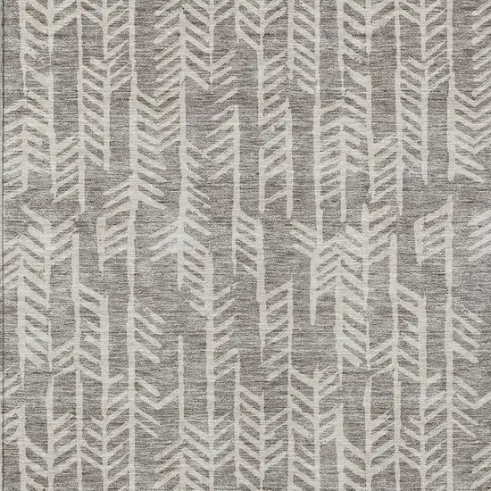 Taupe And Beige Tribal Washable Indoor Outdoor Area Rug Photo 6