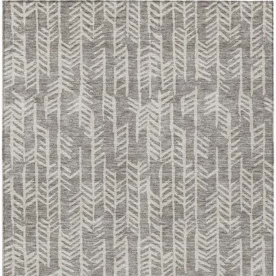 Taupe And Beige Tribal Washable Indoor Outdoor Area Rug Photo 7