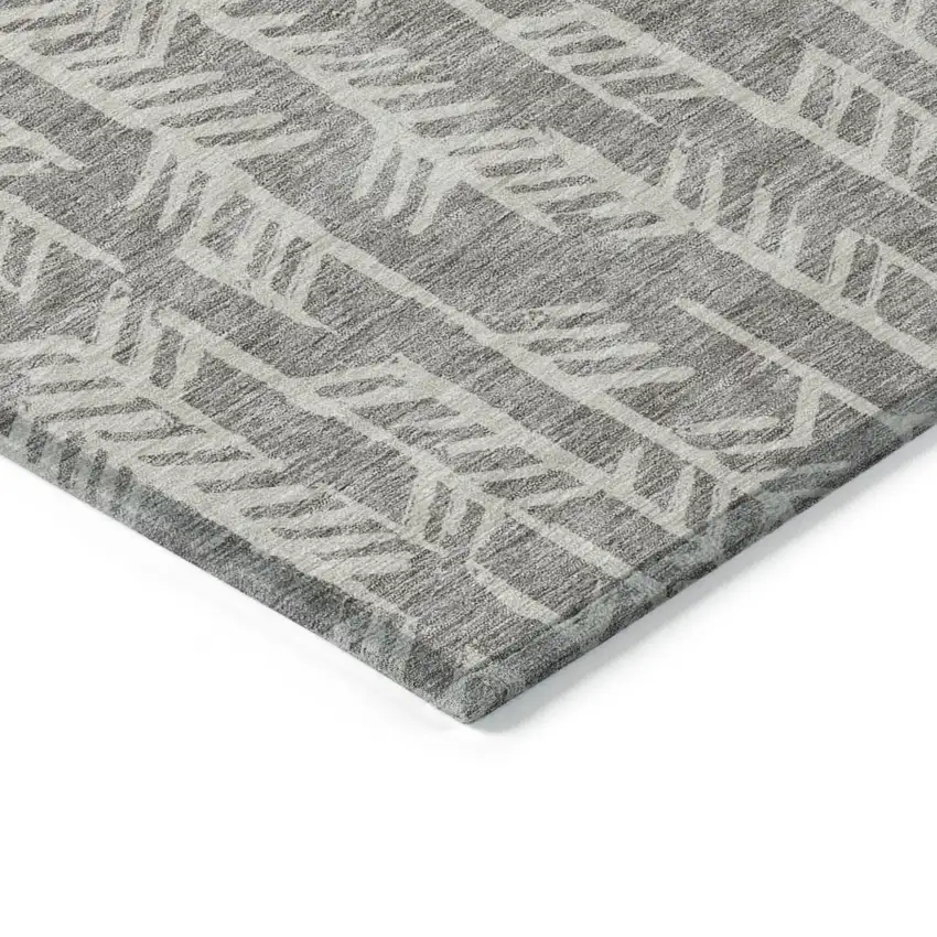 Taupe And Beige Tribal Washable Indoor Outdoor Area Rug Photo 5