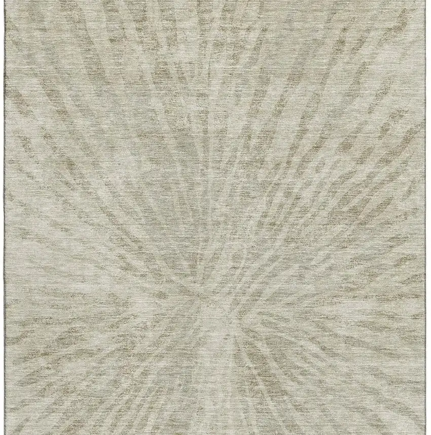 Taupe And Beige Zebra Print Washable Area Rug With UV Protection Photo 4